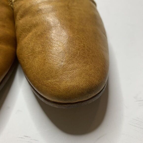 Frye Terry Gore Yellow Leather Slip On Flats Mules - Picture 4 of 12